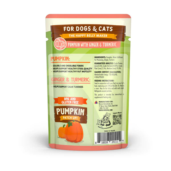 weruva sachet citrouille au gingembre et au curcuma pour chien paq 12