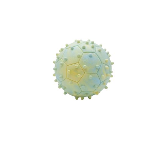 Bud'z Jouet En Caoutchouc Flottant Pour Chien Balle Pentagone Avec Piques Bleue Et Jaune 12.5cm