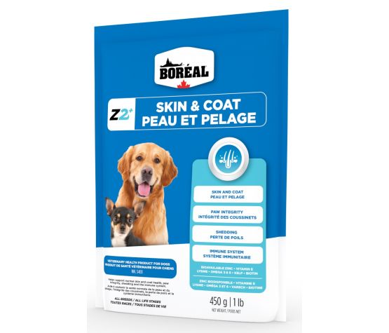 Boréal Zinpro Z2+ suppléments de zinc peau et pelage pour chat et chien (produit du Canada)