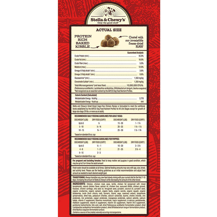 Stella & chewy's raw coated poulet nourriture pour chien de petite race