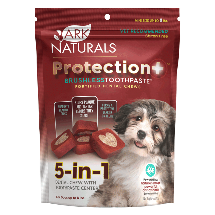 Ark naturals dentifrice dentaire sans brossage pour chien 8lbs et moins