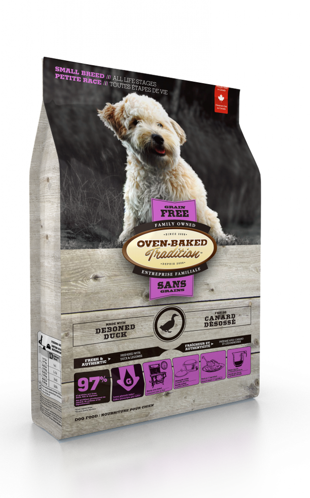 Oven-Baked Tradition canard sans grain nourriture pour chien de petite race