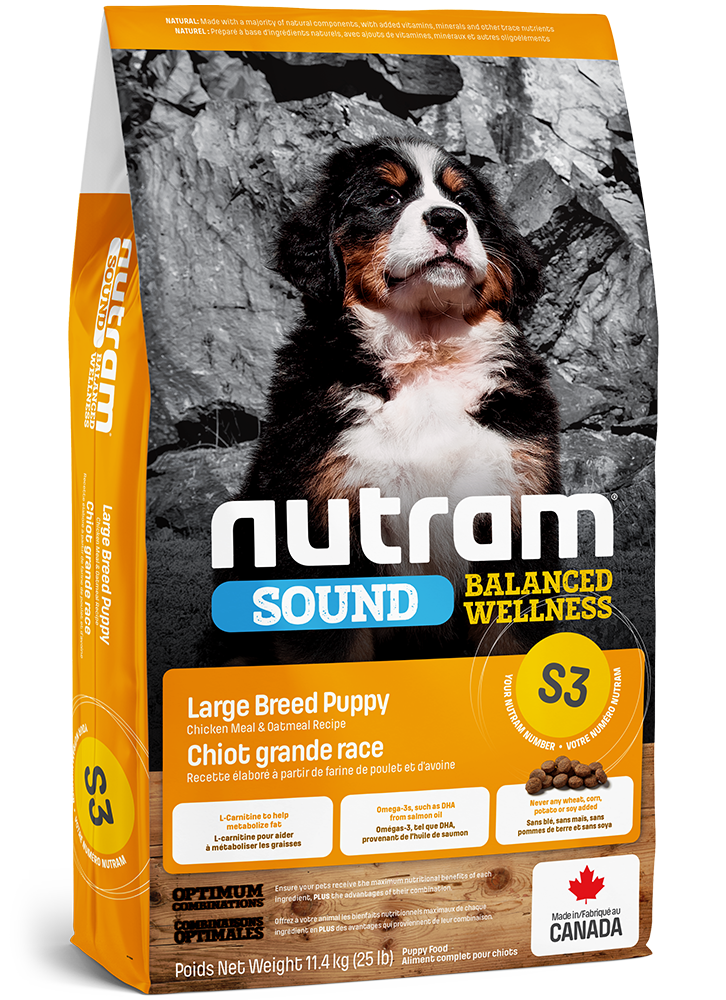 Nutram s3 poulet nourriture pour chiot de grande taille (produit du Canada)