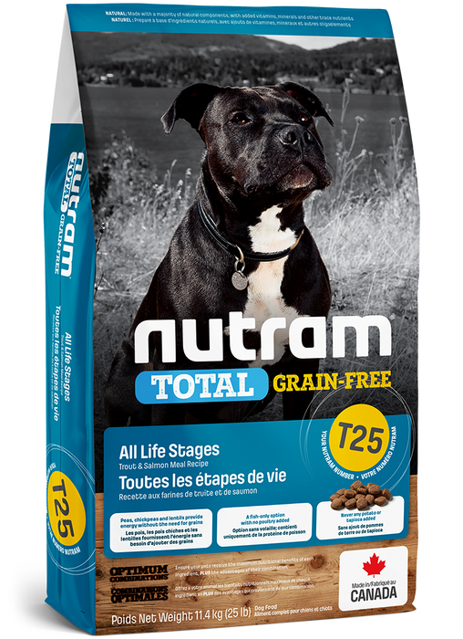 Nutram t25 total sans grains nourriture pour chien (produit du Canada)