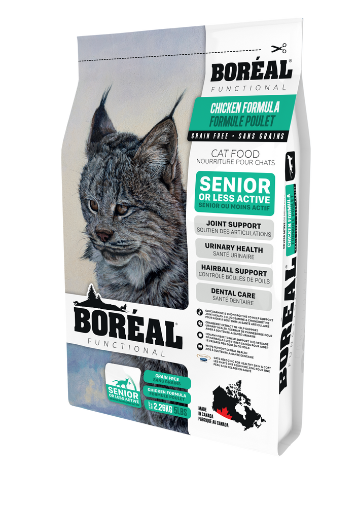 Boréal fonctionnel nourriture pour chat pour soin urinaire sénior ou moins actif (produit du Canada)