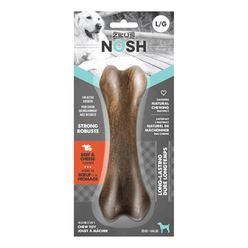 Nosh zeus os à mâcher robuste arôme de bœuf et de fromage pour chien