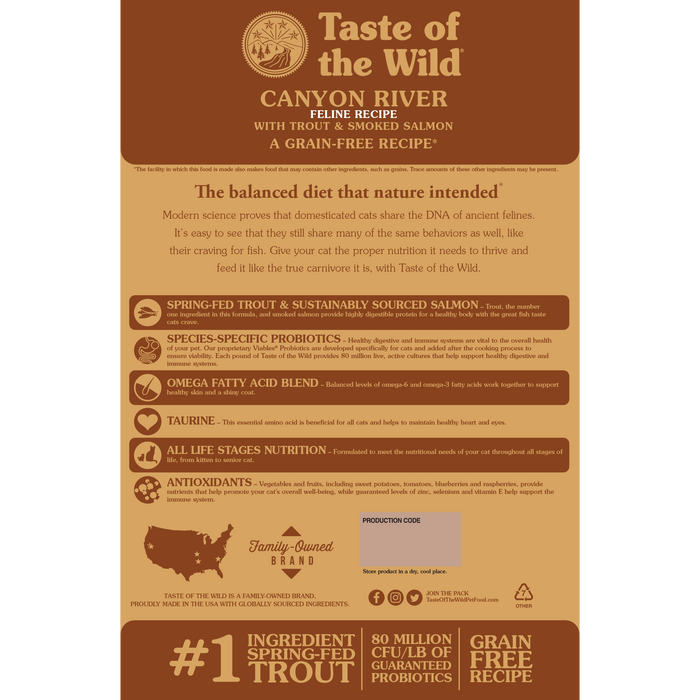 Taste of the wild canyon river nourriture pour chat 6.35 kg