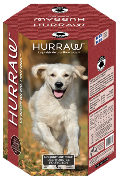 Hurraw porc déshydraté sans grains nourriture pour chiens (produit du Quebec)