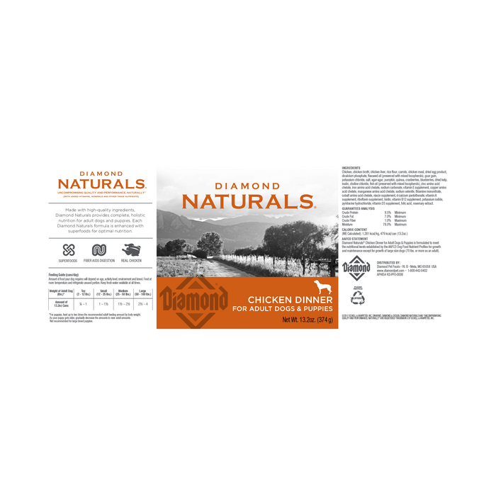 Diamond naturals poulet conserve pour chiot, chien