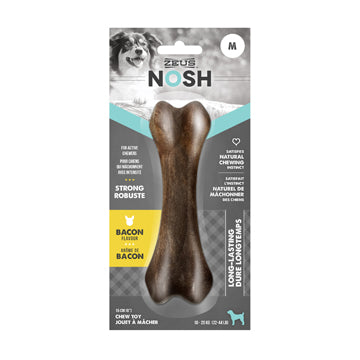 Nosh zeus os à mâcher robuste  arôme de bacon pour chien