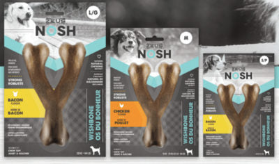 Nosh zeus os à mâcher robuste arôme de bacon pour chiens