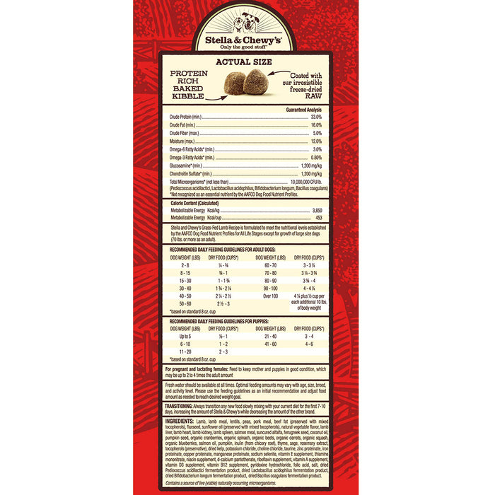 Stella & chewy's raw coated agneau nourriture pour chien