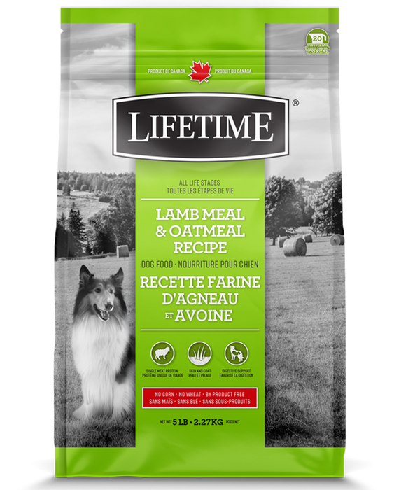 Lifetime nourriture pour chien farine d'agneau et avoine (produit du Canada)