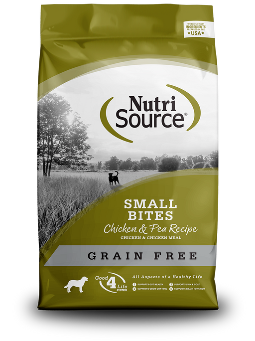 NutriSource nourriture pour chien poulet & pois petites bouchées