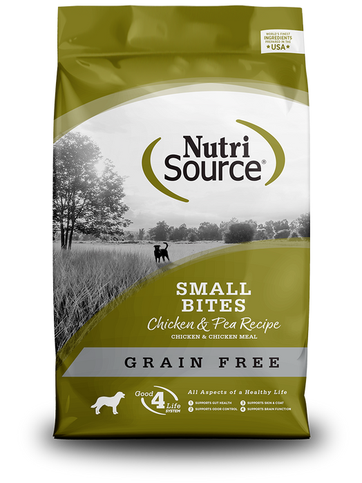 NutriSource nourriture pour chien poulet & pois petites bouchées