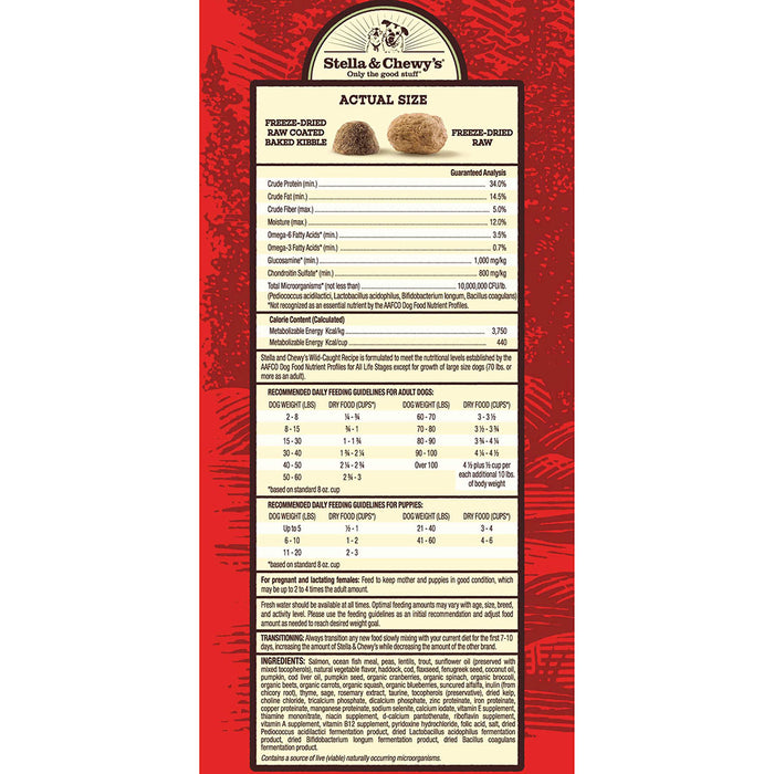 Stella & chewy's raw blend saumon nourriture pour chien