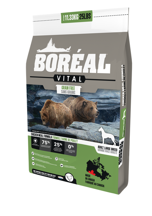 Boréal vital poulet nourriture sans grain pour grand chien toute étape de vie (produit du Canada)