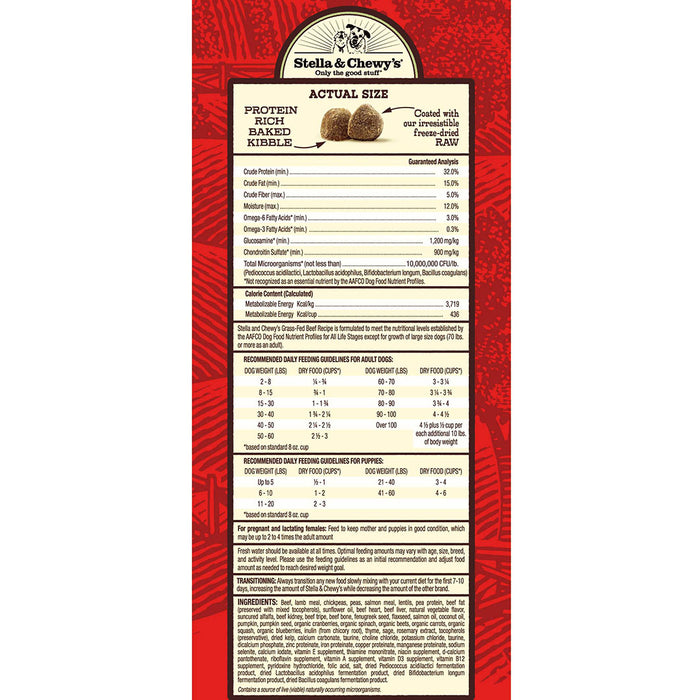 Stella & chewy's raw coated boeuf nourriture pour chien