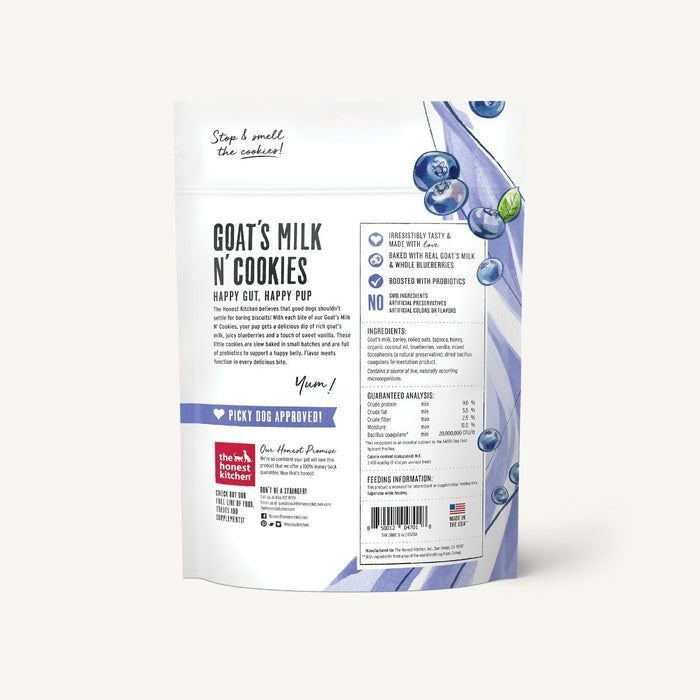Honest Kitchen gâterie au lait de chèvre, bleuets et vanille pour chiens