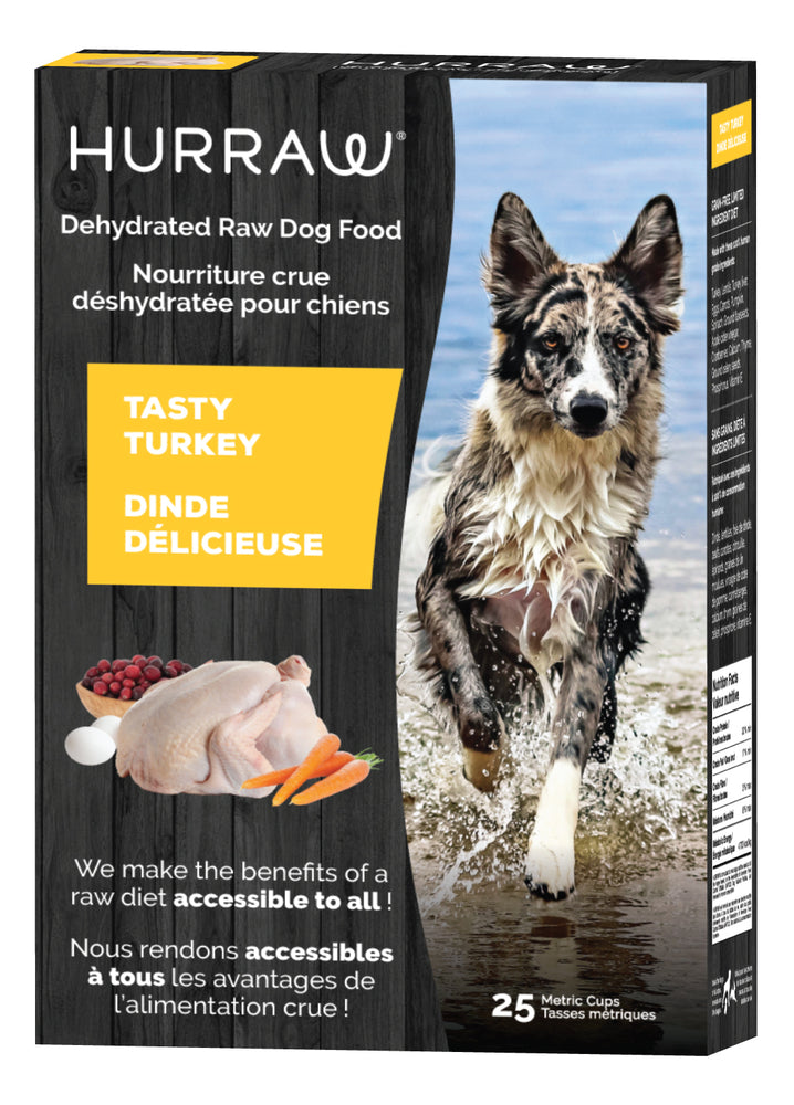Hurraw dinde déshydraté sans grains nourriture pour chiens  (produit du Quebec)