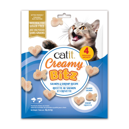 Gâteries moelleuses Catit Creamy Bitz, Saumon et crevette, paquet de 4,48 g