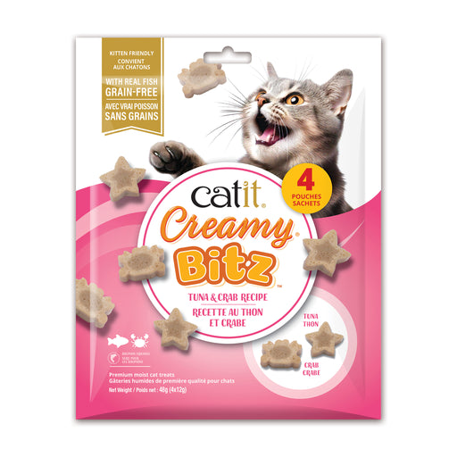 Gâteries moelleuses Catit Creamy Bitz, Thon et crabe, paquet de 4,48 g