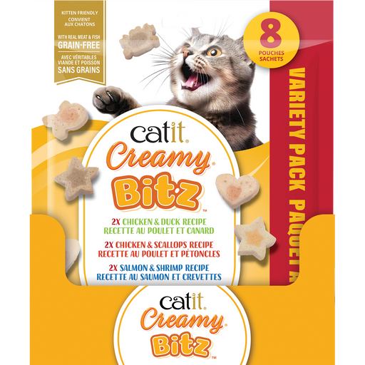 Gâteries moelleuses Catit Creamy Bitz, Paquet assorti, paquet de 8, 96 g