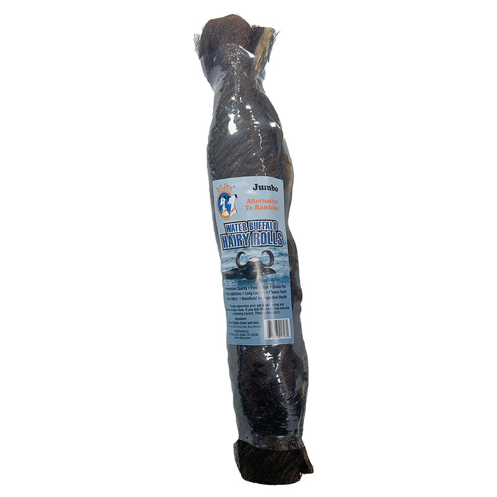 QT DOG Rouleau de Joue de Buffle d'Eau Avec Poils Jumbo 12"