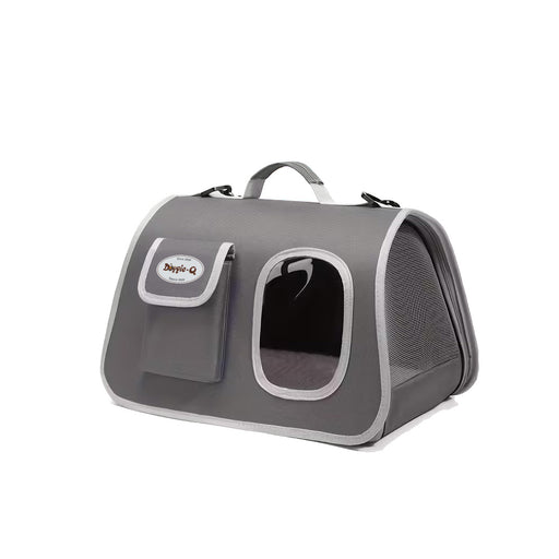DOGGIE-Q Sac de Tansport Avec Fenêtre - Gris