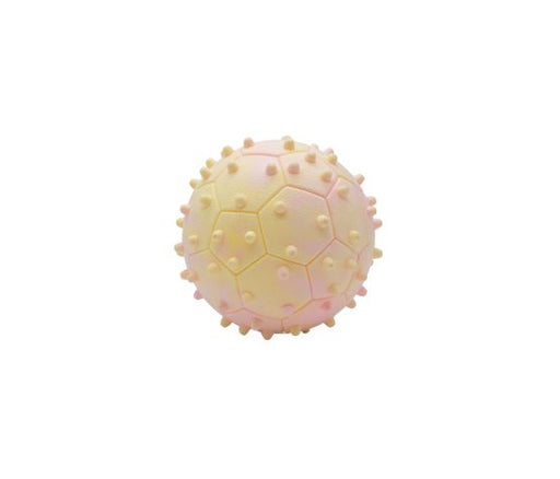 Bud'z Jouet En Caoutchouc Flottant Pour Chien Balle Pentagone Avec Piques Rose Et Jaune 12.5cm