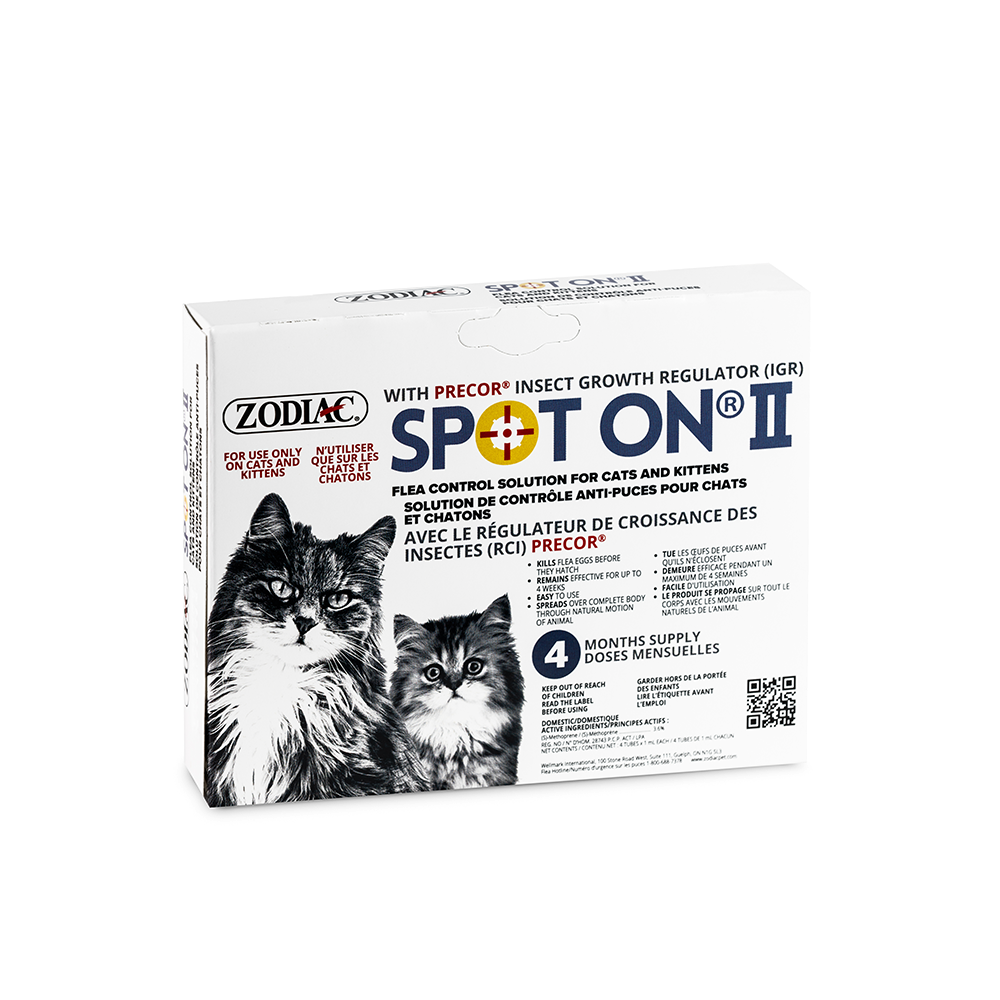 Zodiac SPOT ON II Solution de contrôle anti-puces pour chats et chatons