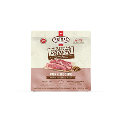 Primal Pronto-En-Bouchées Pour Chien Lyophilisées Au Porc 16oz
