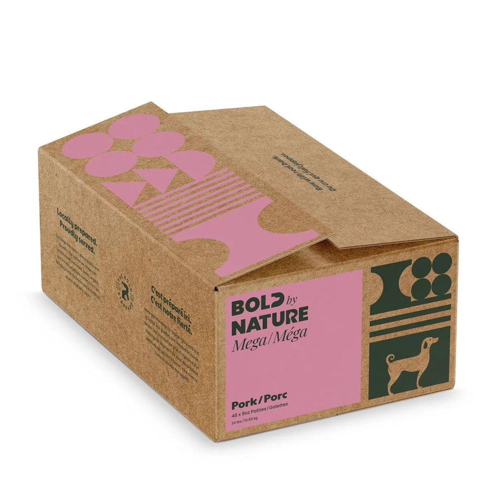 Bold by Nature Mega dog porc nourriture crue pour chiens 24 lb - Nourriture crue chien - Bold by Nature - Bold by Nature Mega dog porc nourriture crue pour chiens 24 lb