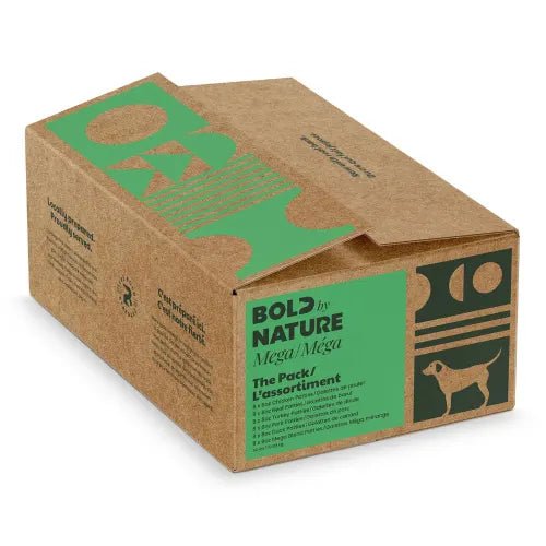 Bold by Nature Mega L'Assortiment nourriture crue pour chiens 24 lb - Nourriture crue chien - Bold by Nature - Bold by Nature Mega L'Assortiment nourriture crue pour chiens 24 lb