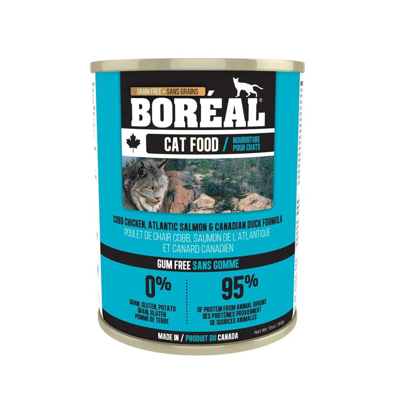 Boréal poulet cobb, saumon et canard nourriture en conserve sans grain pour chat (produit du Canada)