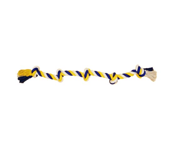 Bud'z Jouet De Corde Pour Chien, Avec 5 Noeuds - Large, Bleu Et Jaune 90cm - JOUET CHIEN - Bud'z - Bud'z Jouet De Corde Pour Chien, Avec 5 Noeuds - Large, Bleu Et Jaune 90cm