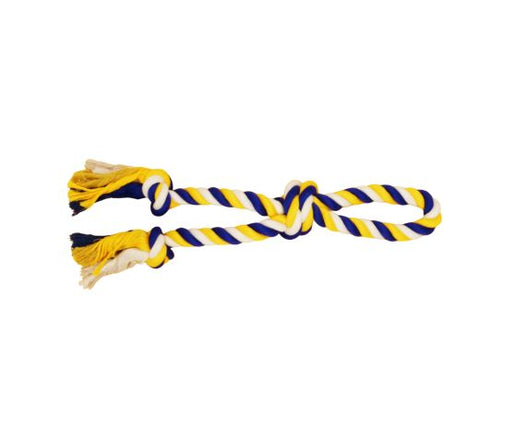 Bud'z Jouet De Corde Pour Chien, Double Avec 3 Noeuds - Large, Bleu Et Jaune 60cm - JOUET CHIEN - Bud'z - Bud'z Jouet De Corde Pour Chien, Double Avec 3 Noeuds - Large, Bleu Et Jaune 60cm