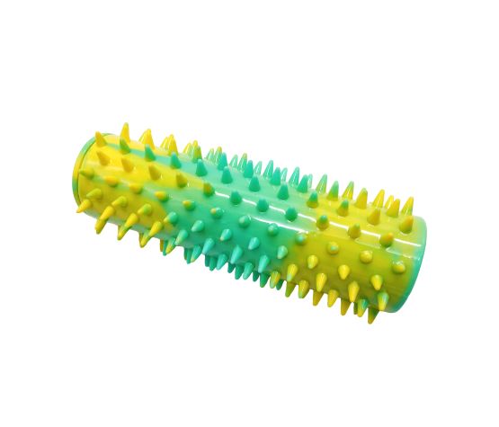 Bud'z Jouet En Caoutchouc Pour Chien - Cylindre à Piques, Jaune Et Vert 18cm - JOUET CHIEN - Bud'z - Bud'z Jouet En Caoutchouc Pour Chien - Cylindre à Piques, Jaune Et Vert 18cm