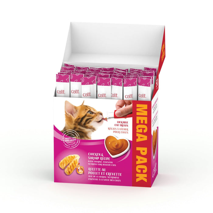 Catit Cream régals crémeux , poulet crevettes, paquet de 50 gateries pour chats - Gateries pour chats - catit - Catit Cream régals crémeux , poulet crevettes, paquet de 50 gateries pour chats