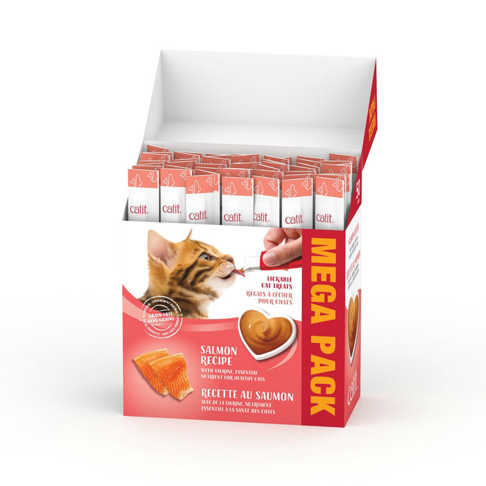 Catit Cream régals crémeux , Saumon, paquet de 50 gateries pour chats - Gateries pour chats - catit - Catit Cream régals crémeux , Saumon, paquet de 50 gateries pour chats