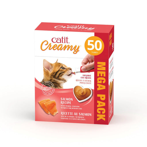 Catit Cream régals crémeux , Saumon, paquet de 50 gateries pour chats - Gateries pour chats - catit - Catit Cream régals crémeux , Saumon, paquet de 50 gateries pour chats