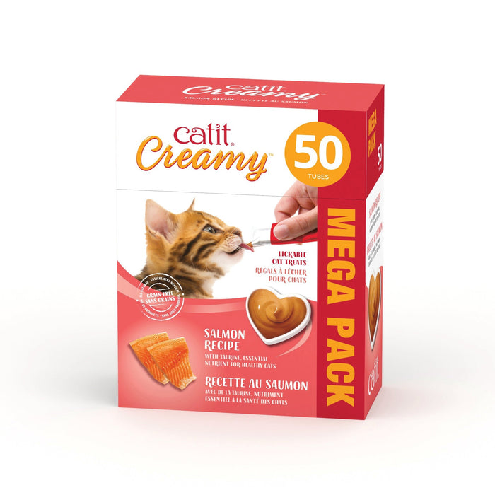 Catit Cream régals crémeux , Saumon, paquet de 50 gateries pour chats - Gateries pour chats - catit - Catit Cream régals crémeux , Saumon, paquet de 50 gateries pour chats