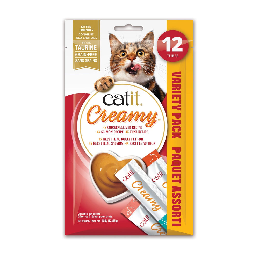 Catit Creamy – Régals Crémeux, Mélange Assorti, Paquet De 12 - Gateries pour chats - Cat it - Catit Creamy – Régals Crémeux, Mélange Assorti, Paquet De 12