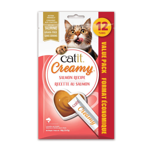 Catit Creamy – Régals Crémeux, Saumon, Paquet De 12 - Gateries pour chats - Cat it - Catit Creamy – Régals Crémeux, Saumon, Paquet De 12