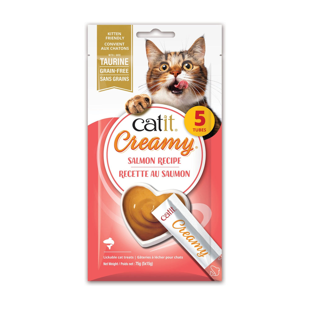 Catit Creamy – Régals Crémeux, Saumon, Paquet De 5 - Gateries pour chats - Cat it - Catit Creamy – Régals Crémeux, Saumon, Paquet De 5