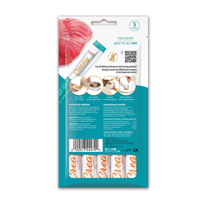 Catit Creamy – Régals Crémeux, Thon, Paquet De 5 - Gateries pour chats - Cat it - Catit Creamy – Régals Crémeux, Thon, Paquet De 5