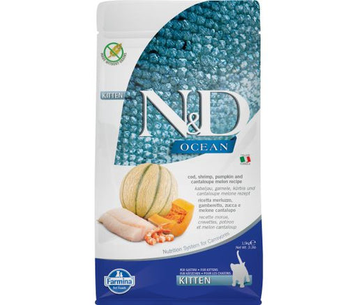 Farmina N&d Ocean Sans Grains Chaton Morue, Crevettes, Citrouille & Cantaloupe - Nourriture Chats - Farmina - #original_value#