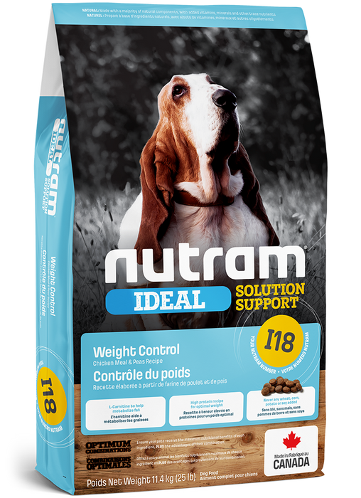 Nutram ideal (i18) nourriture pour chien contrôle du poids poulet et pois (produit du Canada)