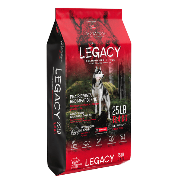 Legacy chien viandes rouges prairie vista toute étape de vie nourriture pour chien (produit du Canada)