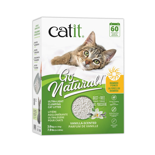 Litière agglomérante Catit Go Natural! ultralégère, vanille, boîte de 3,6 kg (7,9 lbs) - LITIERE - Catit - Litière agglomérante Catit Go Natural! ultralégère, vanille, boîte de 3,6 kg (7,9 lbs)